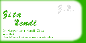 zita mendl business card